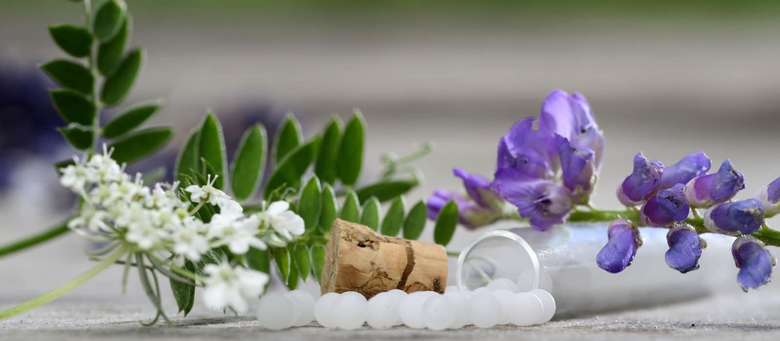 Symbolfoto zeigt Globuli mit Lavendel