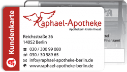 Symbolfoto zeigt die Kundenkarte der Raphael-Apotheke